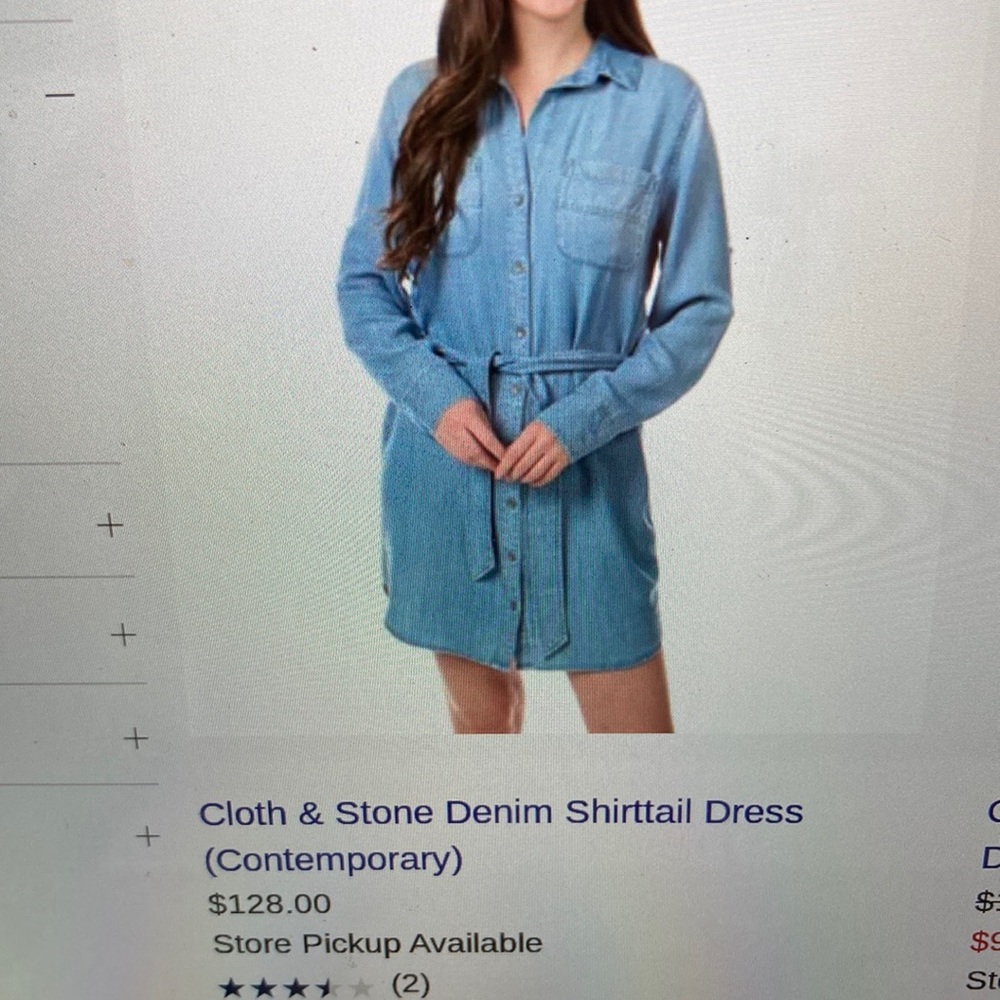 cloth & stone chambray light weight dress the sleeves can be worn long or short